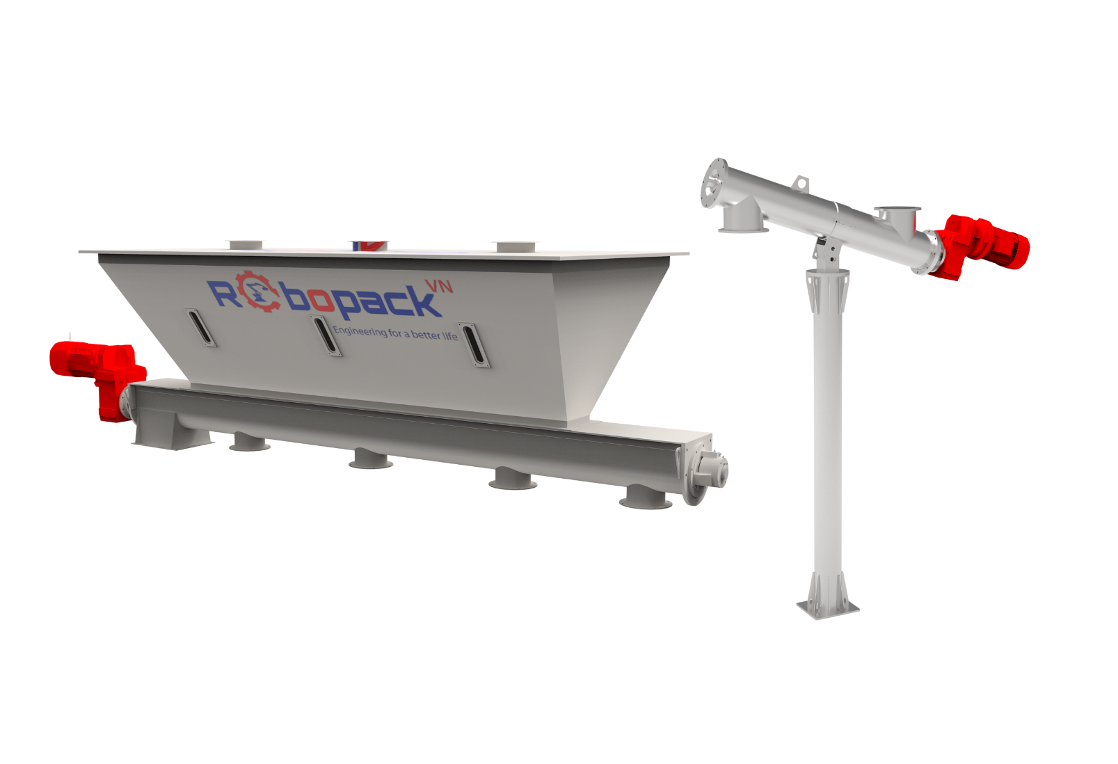 Cụm cấp liệu-line đóng gói vữa xây tô